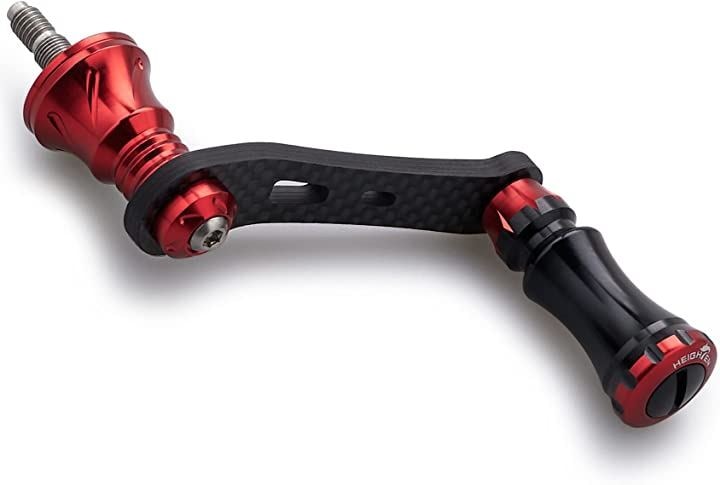 リール ハンドル 15mm ノブ 搭載 シマノ ダイワ スピニングリール 通用ライトゲーム 渓流釣りChess Series(ブラック＆レッド)