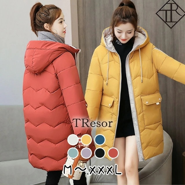 【即納】ダウンコート レディース ロング ダウン コート ダウンジャケット アウター 上着 大きいサイズ フェイクダウン 中綿 防寒 細見え 暖かい 着痩せ 体型カバー 袖あり 長袖 ガーリー 綺麗