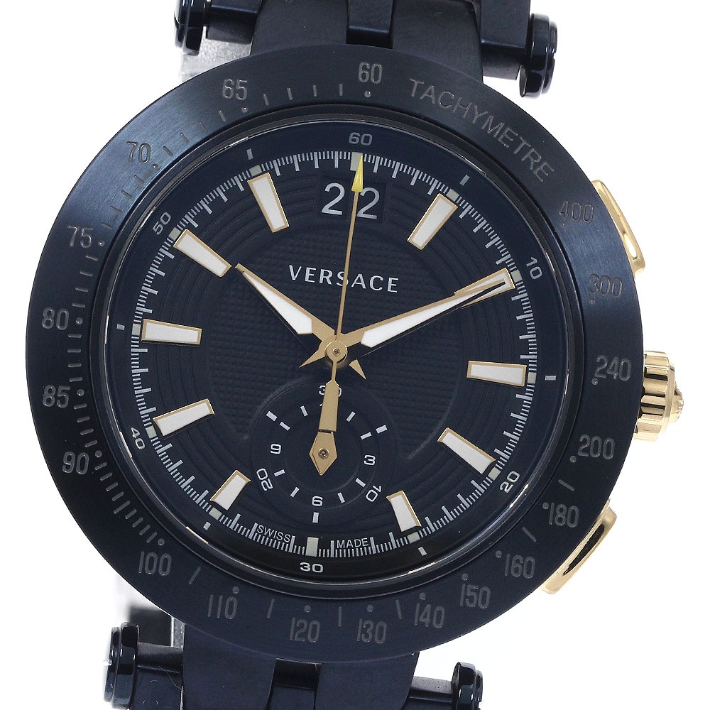 ヴェルサーチ VERSACE VAH050016 Vレーススポーツ クロノグラフ デイト クォーツ メンズ 箱・保証書付き_902245【中古】