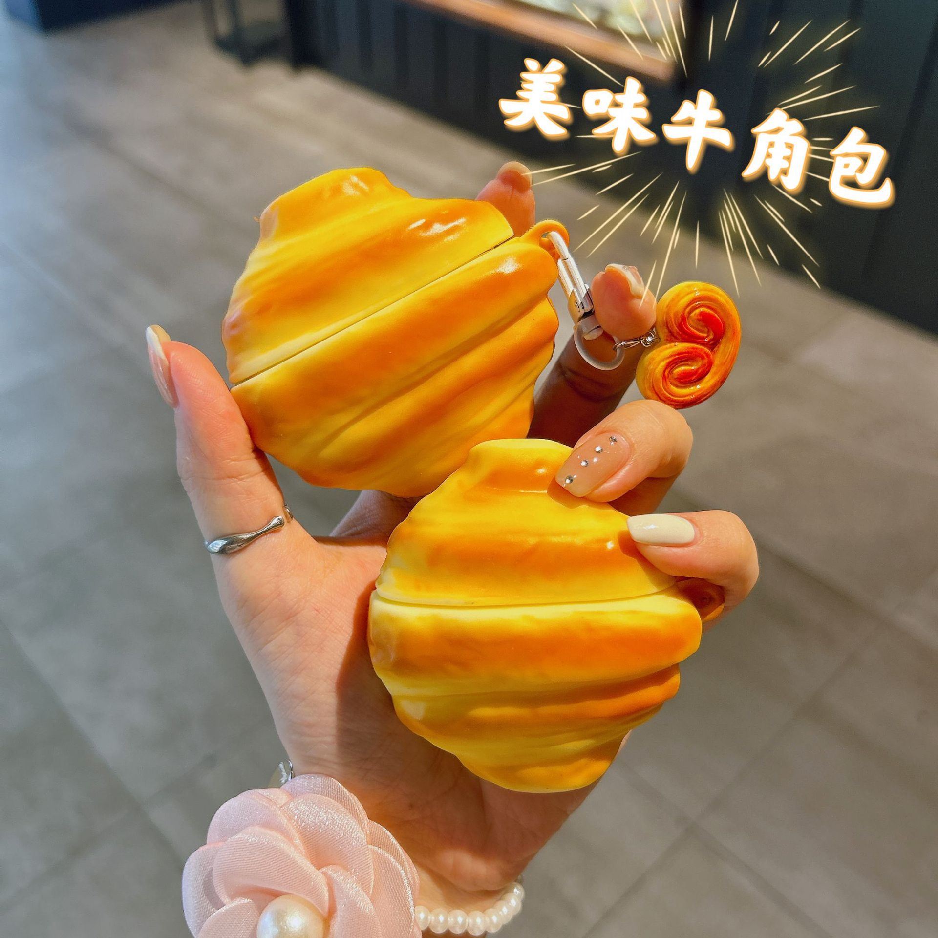 【20点セット】【送料無料】立体シミュレーションクロワッサンはairpods 4アップルワイヤレスBluetoothイヤホンカバーpro 123代落下防止ケースに適している
