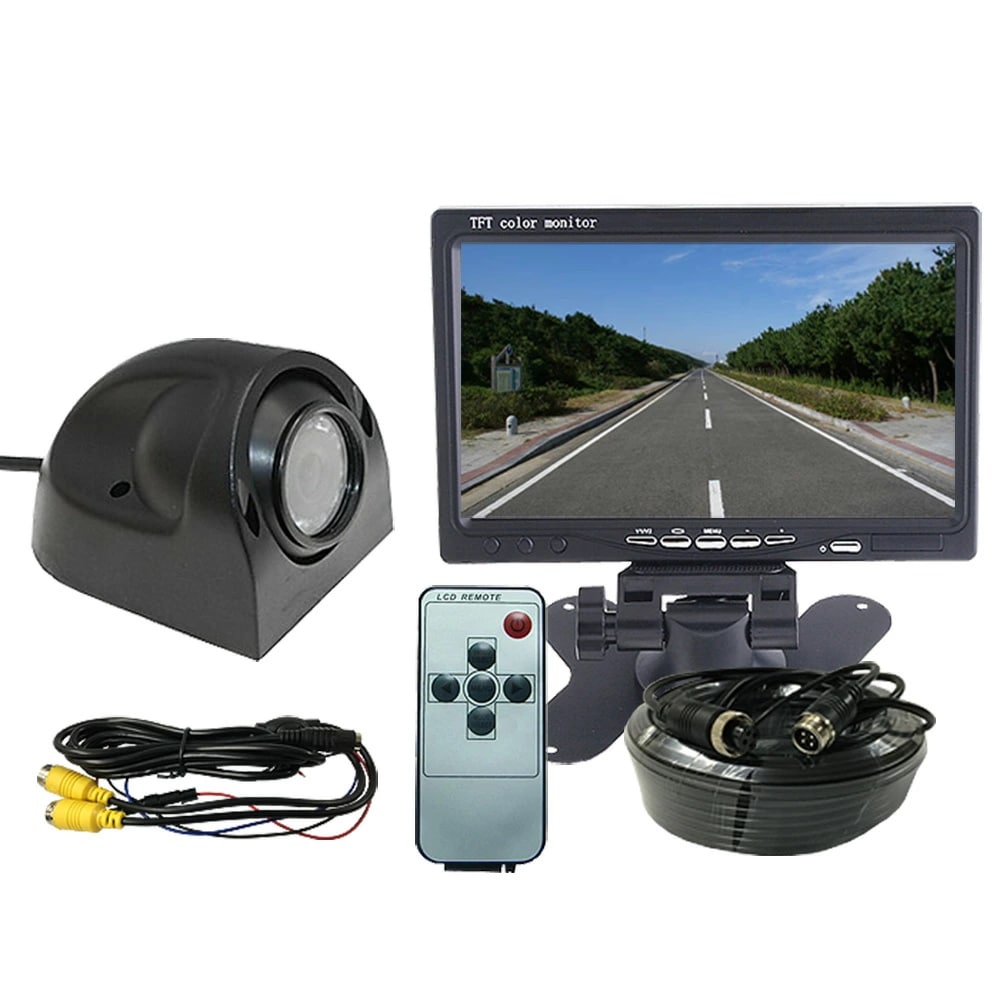 バックカメラセット サイドカメラセット 7インチTFT液晶モニター CCD 9LEDカメラ 広角12012V/24V兼用 OMT73SET-PRO