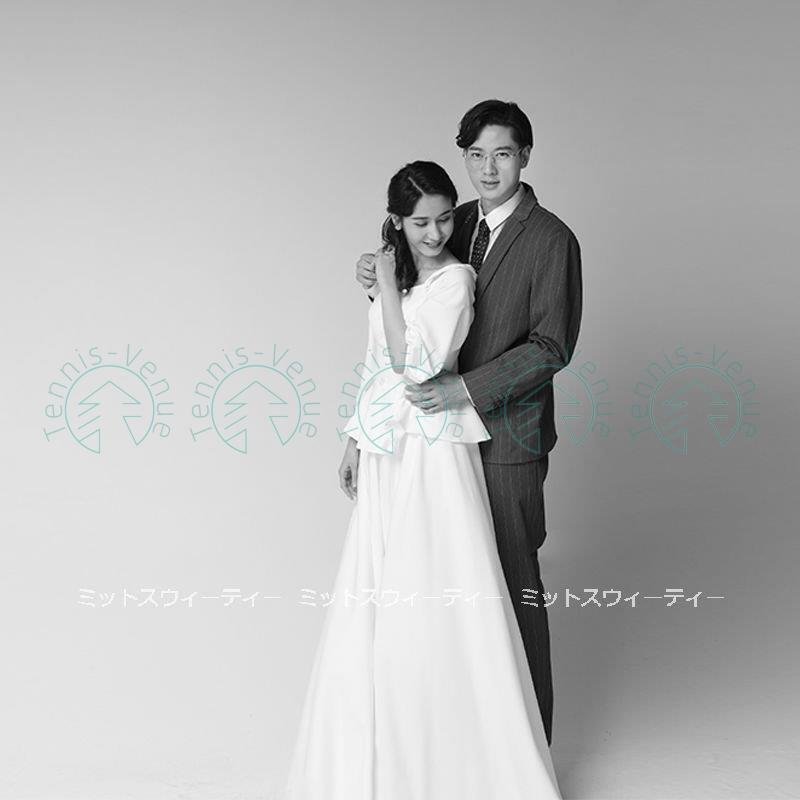 ウエディングドレス Ａラインドレス 長袖 二次会 結婚式 花嫁 海外挙式 パーティードレス 披露宴