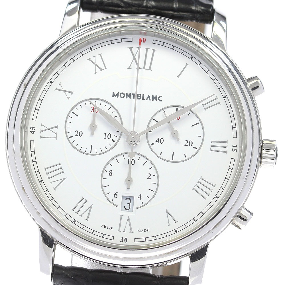 モンブラン MONTBLANC 7374 トラディション クロノグラフ クォーツ メンズ 箱・保証書付き_835022【中古】