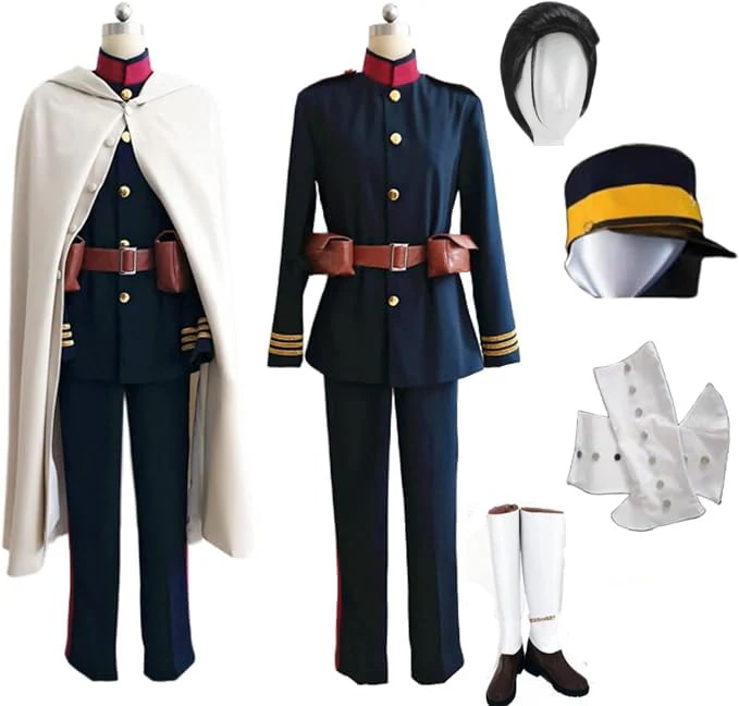 大人気尾形百之助 コスプレ衣装 マント 帽子付き コスプレ衣装 クリスマス アニメ イベント パーティ コスチューム ウィッグ靴付き