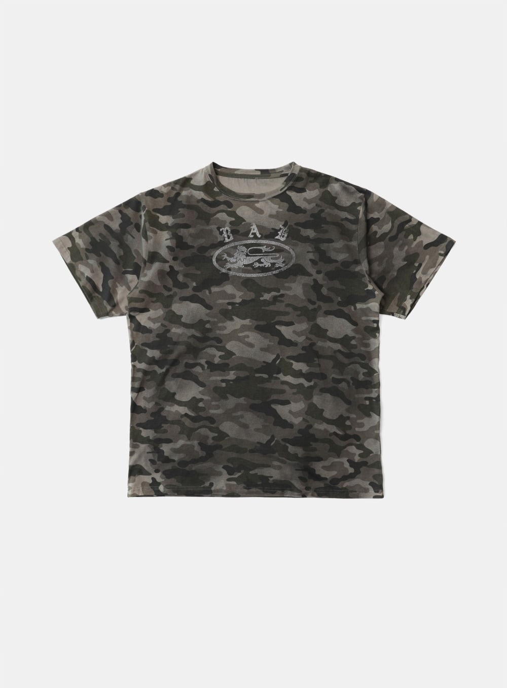 【BADBLOOD】 CRACK PRINT T-SHIRT : GREEN CAMO