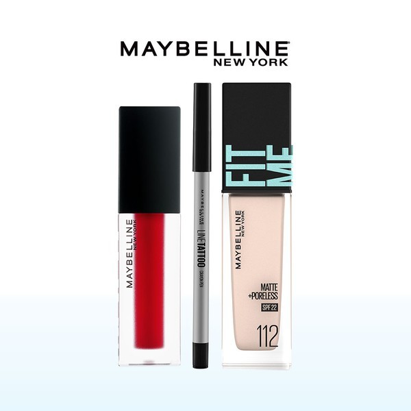 ニューヨーク センセーショナル クッション マット リップ+フィットミー ファンデーション+ライン タトゥー クレヨン 5,915円