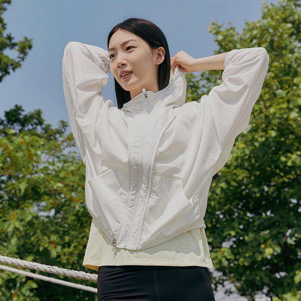 女性用夏のアウトドア軽量ウインドブレーカージャンパーLD H.Rテックジャケットホワイト_CC