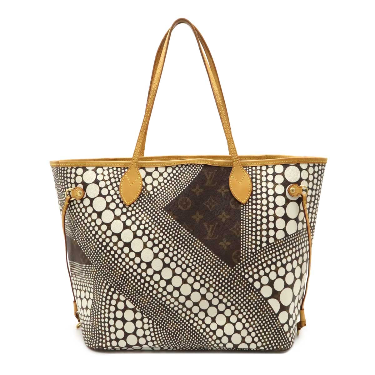 モノグラム パンプキンドット ネヴァーフルMM 草間彌生 トートバッグ ショルダートート 肩掛け ブロン M4068