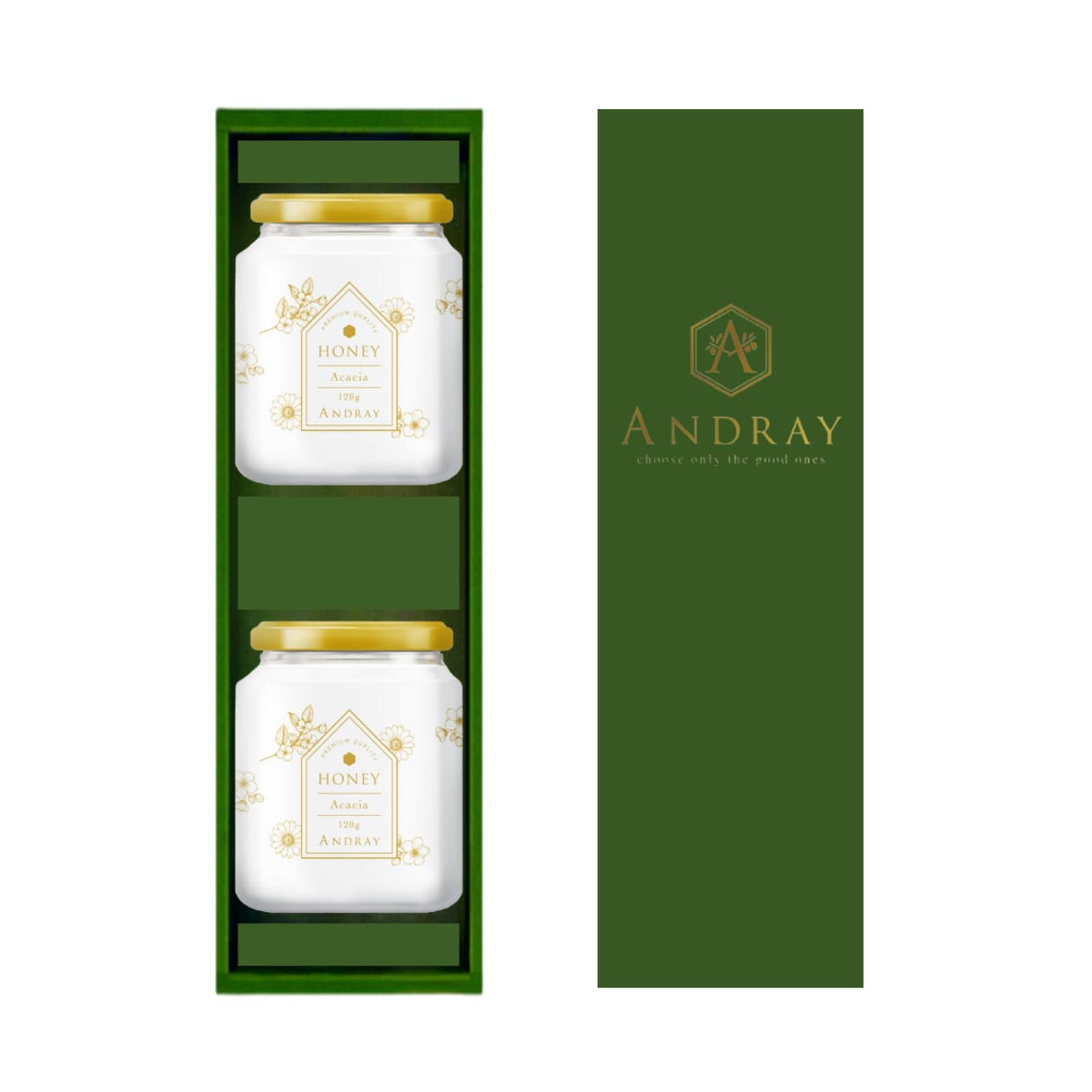 ANDRAY(アンドレイ) はちみつギフト 2個入り ハチミツ アカシアはちみつ 純粋はちみつ 蜂蜜 120g プレゼント 非加熱 生はちみつ honey ルーマニア産 非加熱はちみつ アカシア蜂蜜