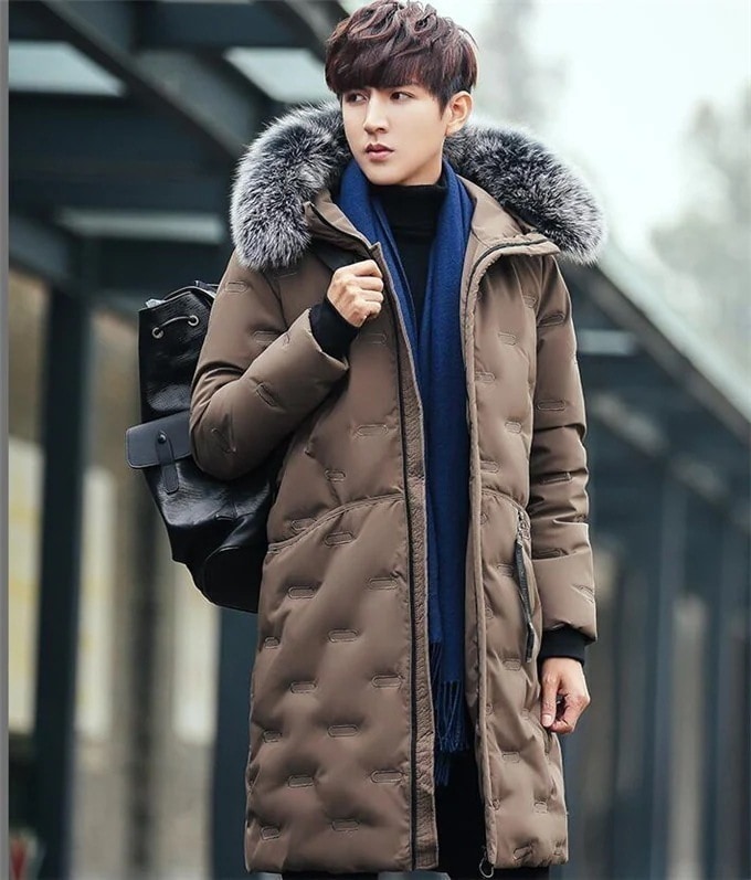 コーデにぴったり 綿 男性 中長セクション 厚手 ダウンコート 気質 カレッジ風 ゆったりする 学生 男の子ファッション カジュアル 百掛け スリム コート