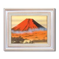 葛谷聖山（梅月）日本画額F6AS　12292/金富士