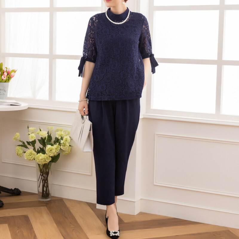 パンツスーツ セットアップ クロップドパンツ ノースリーブ 半袖 刺繍 リボン 上下セット 3点セット かわいい 大人可愛い きれいめ シンプル カジュアル 大人 上品 おしゃれ お洒落 レトロ 大人