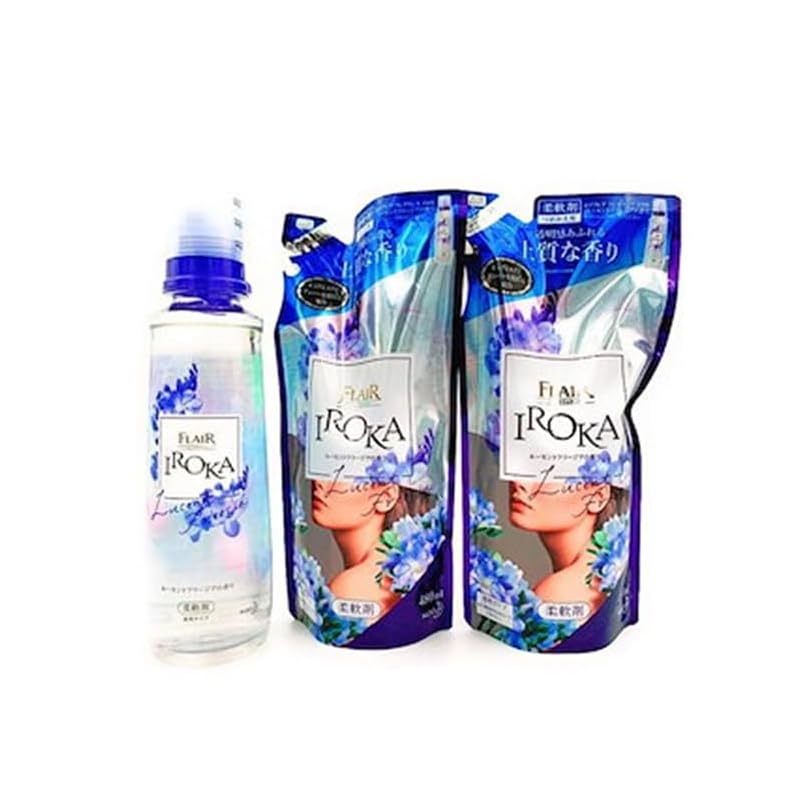 【即納】【アソート】花王 柔軟剤 フレアフレグランス IROKA イロカ ルーセントフリージアの香り 【本体570ml + つめかえ480ml ×2個 + おしゃれな計量カップ付き】 5,392円