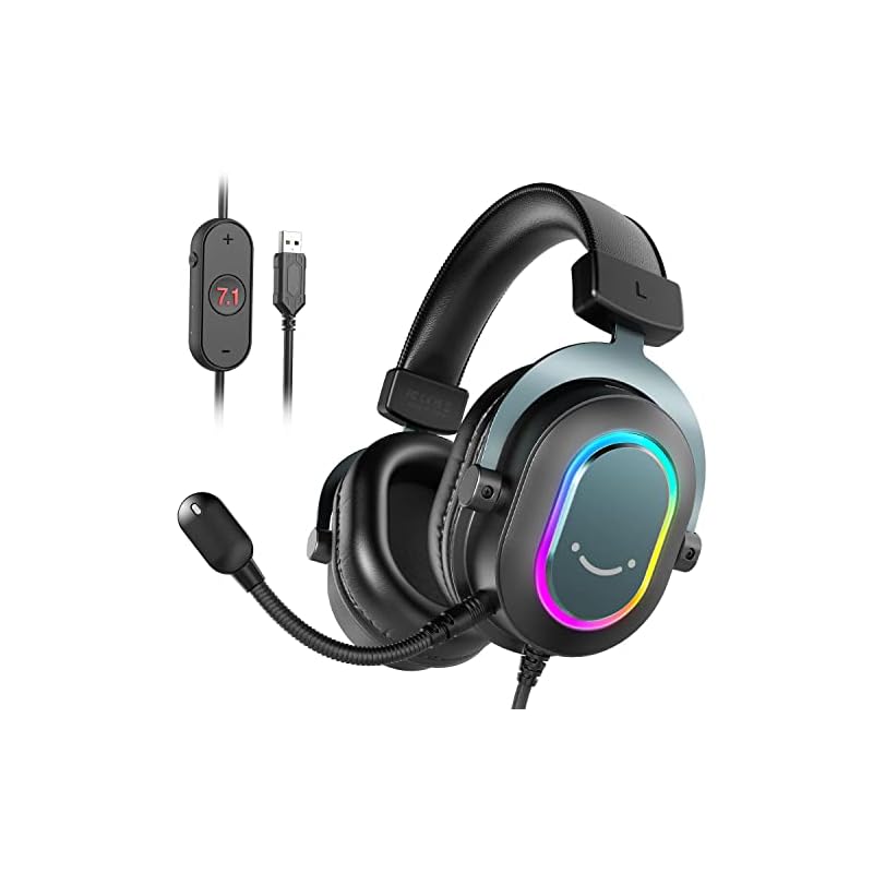 FIFINE ゲーミングヘッドセット 7.1chサラウンドサウンド対応ゲーミングヘッドフォン RGB付き オーディオコントロール可能 PC/PS4/PS5対応 三つのEQ設定搭載（ビデオゲーミング