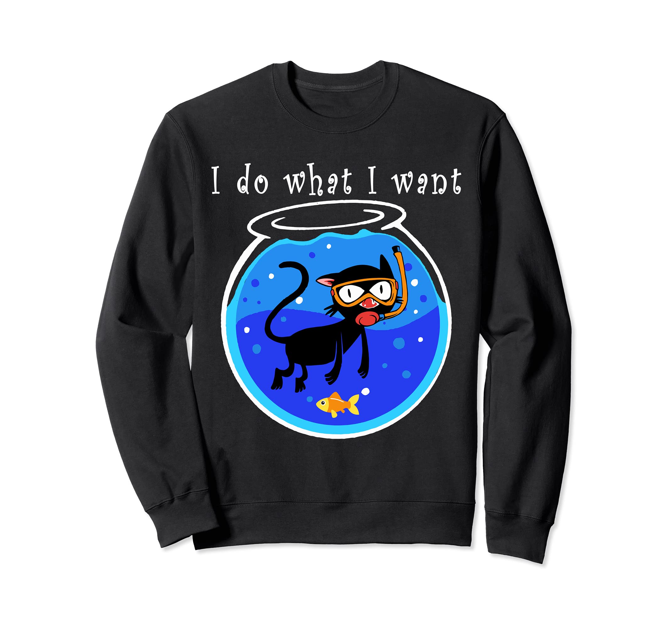 シュノーケリングキャット アクアリウム 面白い I Do What I Want Cat テーマ トレーナー