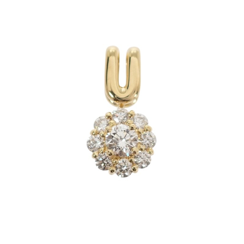 デザインジュエリー ペンダントトップ K18イエローゴールド 18金 ダイヤモンド0.40ct レディース ジュエリー アクセサリー【Aランク】