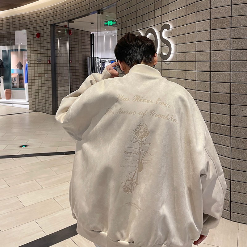 アメリカンレトロ野球ジャケットメンズ秋2023新しいデザインセンスニッチハイストリート潮レジャージャケット