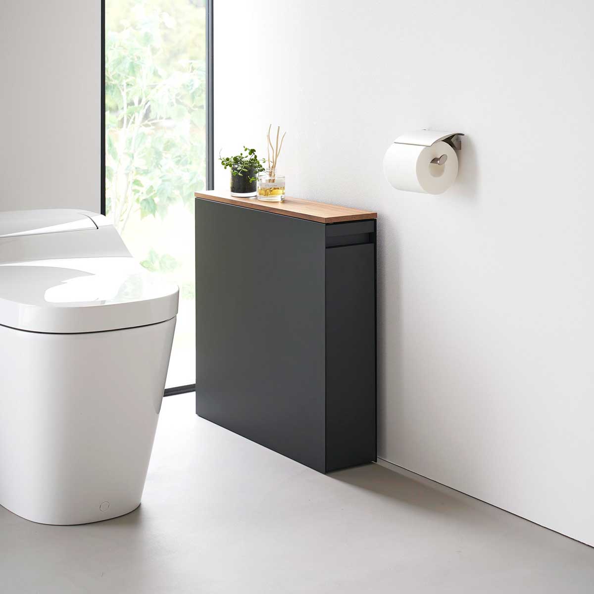 トイレ収納 山崎実業 tower タワー 隠せるトイレ引き出し収納 1427 ブラック