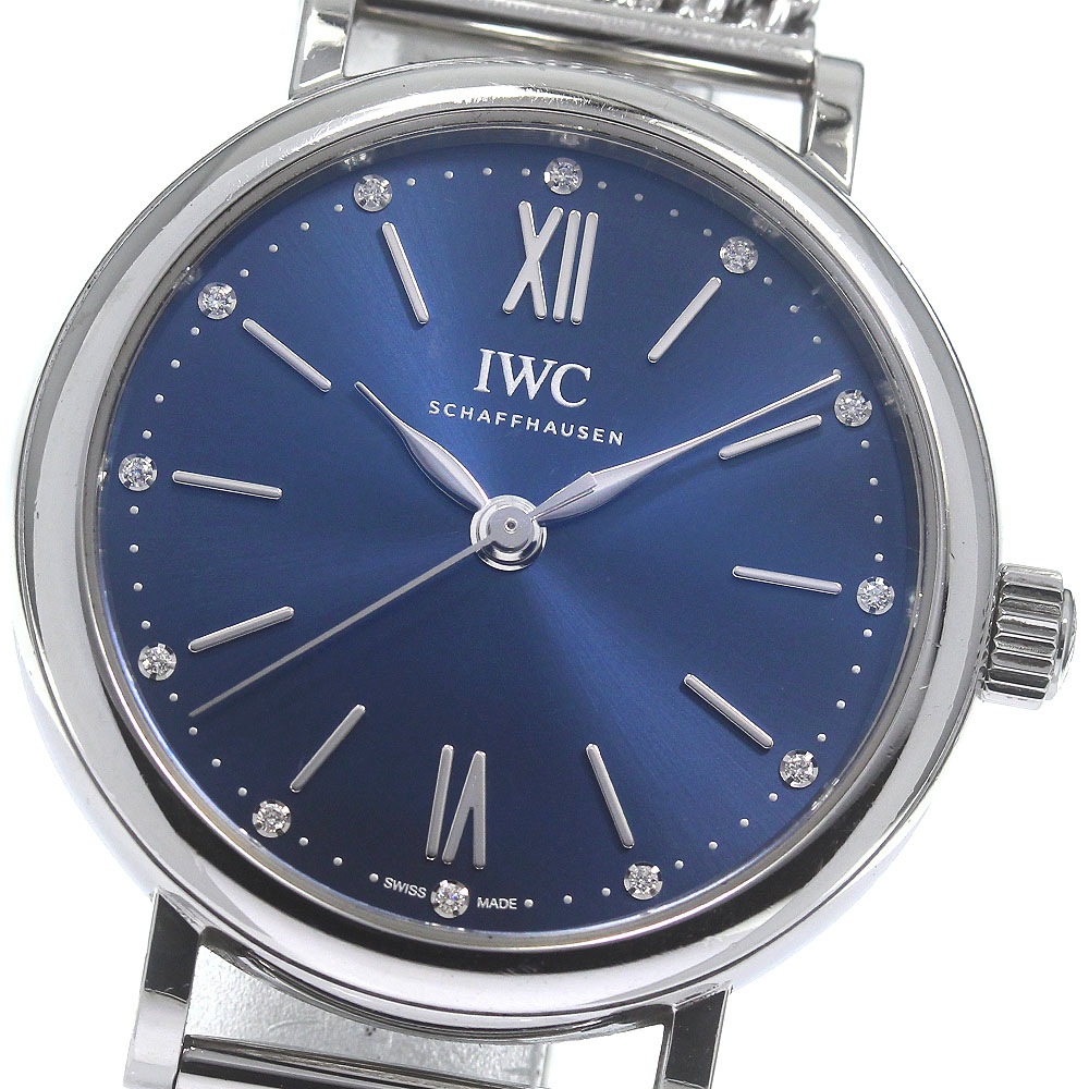 IWC IWC SCHAFFHAUSEN IW357404 ポートフィノ オートマティック 34 12Pダイヤ 自動巻き ボーイズ 保証書付き_832069【中古】