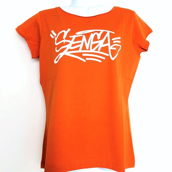 Tシャツ トップス レディース 半袖 オレンジ M 夏 サマー