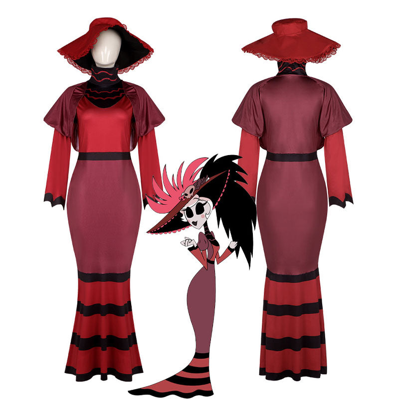 Rosie-女性のためのオレンジビンアニメのコスプレ衣装,ホテルの赤のドレス,ユニフォームスーツ,ロールプレイ,ハロウィーン,ファンタジーパーティー,大人のためのフルセット