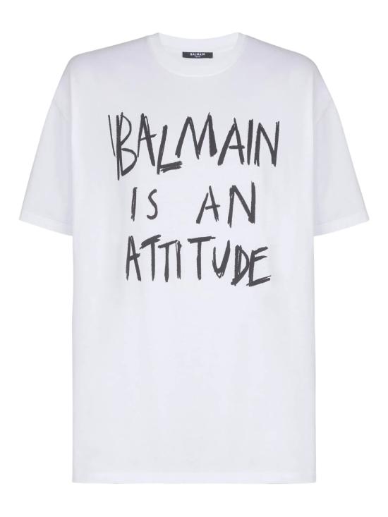BALMAIN Men T-Shirts GH1EG225GF40 GAB White