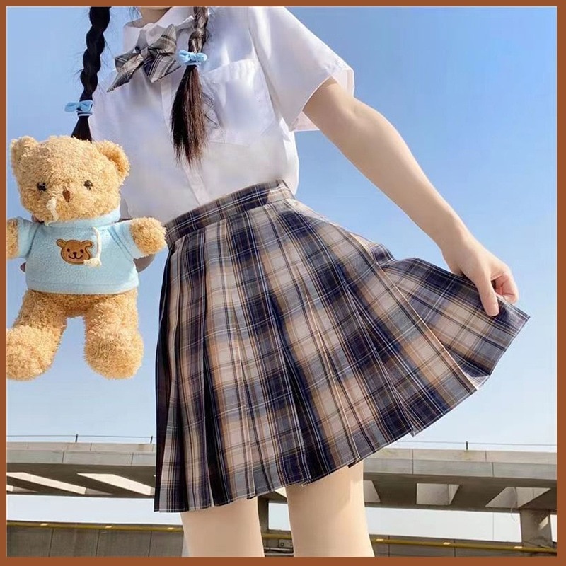 【1つ買うと10つ無料】Jkユニフォームの格子縞のスカートショートスカートスーツ女性夏のアカデミースタイルプリーツスカートスカートスカート春と秋のスタイル
