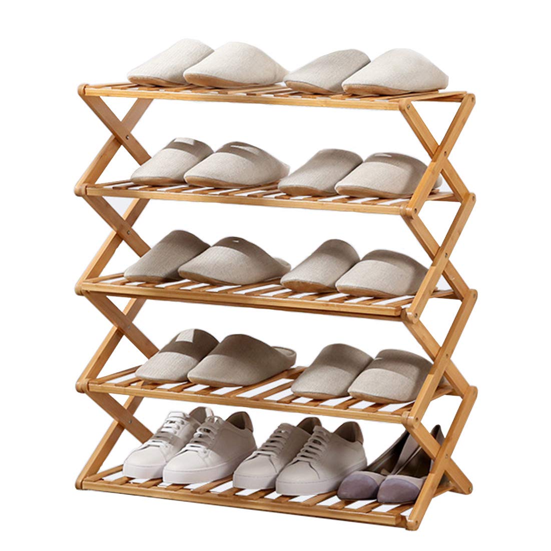 ラック 収納ラック 収納棚 シューズラック オープンラック 本棚 シェルフ 小物収納 花台 多目的棚 天然竹製 靴ラック おしゃれ 大容量 組み立て式 組立簡単 玄関 キッチン 台所 ベランダ 収納ラ