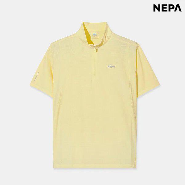 女性用アイステクシェルモーションドット半袖ジップアップTシャツ（7M45431-G37）