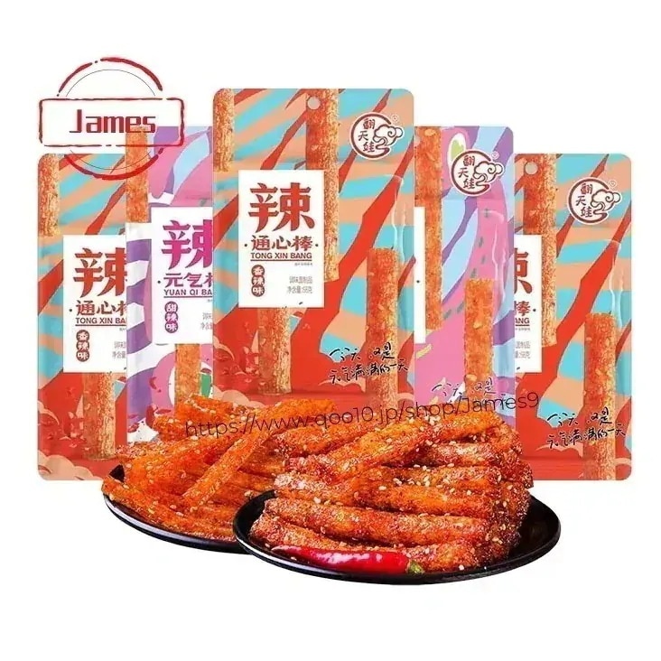 期間で1つ買うと1つ無料3日以内に発送辣条 ラーティアオ お菓子 ラーティアオ辛芯通し棒+ピリ辛元気棒68 g 6袋賞味期限：0天 麻辣レジャー食品軽食辛通心棒通心棒ベースフード ご飯のお供