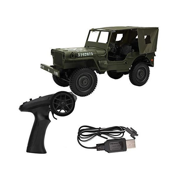 1/10 RC Military Truck， 2.4G Remote Control Four-wheel Drive Truck Climbing Car Toy Gifts for Kids Y