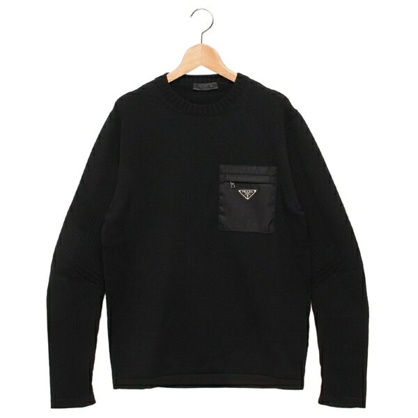 ニット セーター トライアングルロゴ ブラック メンズ UMB049 1W4X F0002 S202