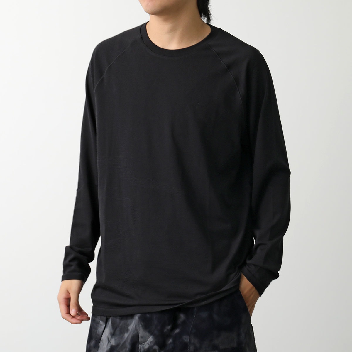 Y-3 ワイスリー サーマルニット M Run Knit LS JN7834 メンズ ラン ニット クルーネック ロゴラベル 長袖 ロンT BLACK/NOIR