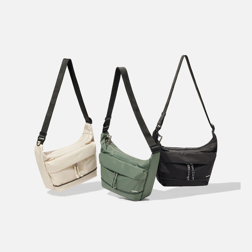 セーフライン クロスボディバッグ S 盗難防止・RFIDブロッキング・旅行用 (ブラック/ライトベージュ)