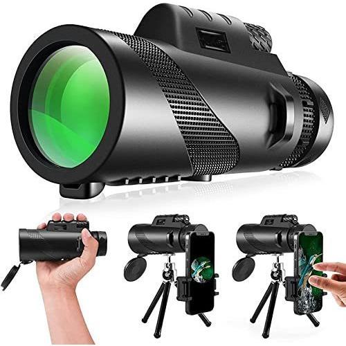 スタースコープ単眼鏡 望遠鏡 80×100 12X50 40X60HD 高倍率 BAK4レンズ 広角 コンサート バードウォッチング 軽量 防水霧 耐衝撃 固定用三脚付き