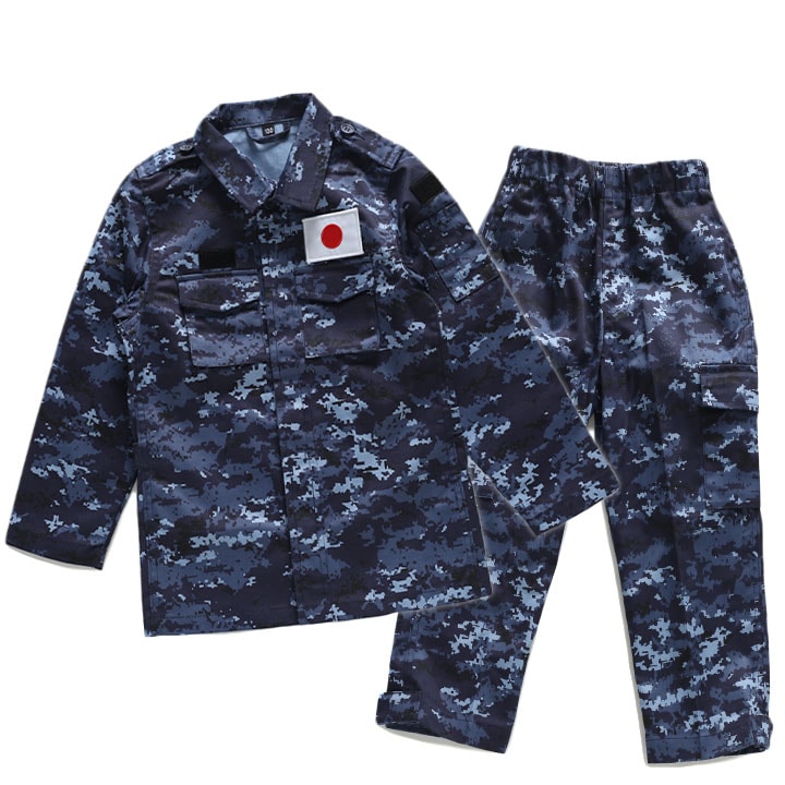 自衛隊 グッズ 海自迷彩 海自 デジタル迷彩 上下セット 長袖 ブルゾン 戦闘服 キッズ 紺 海上自衛隊 海自迷彩柄 迷彩柄 アウター セットアップ カーゴパンツ