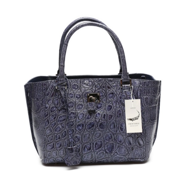 クロコダイルLB-3056 天ファスナーパドロック付 ショルダーストラップ付 2WAY ネイビー