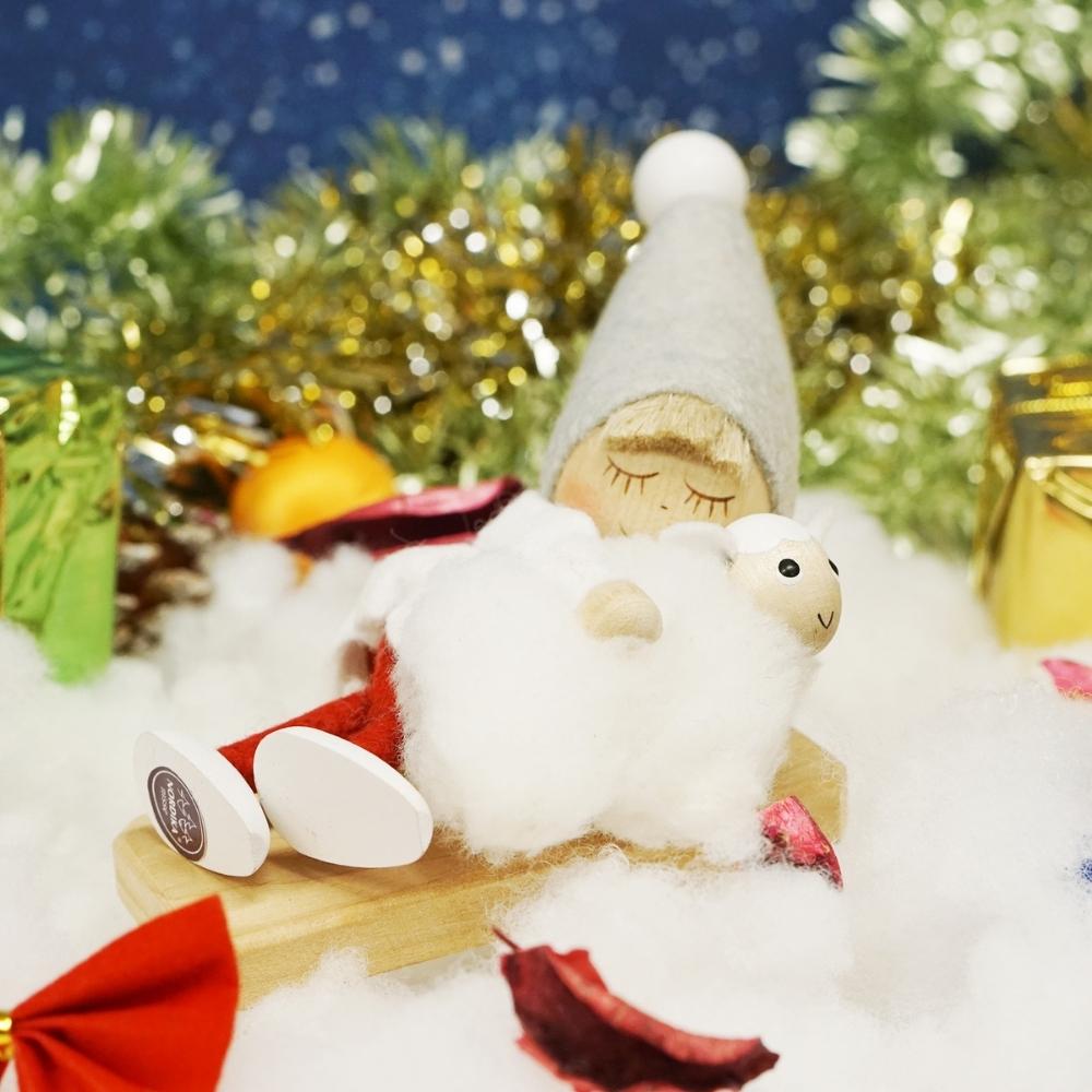 ノルディカニッセ おねんね男の子 羊 サイレントナイト NRD120726 木製 人形 デンマーク クリスマス