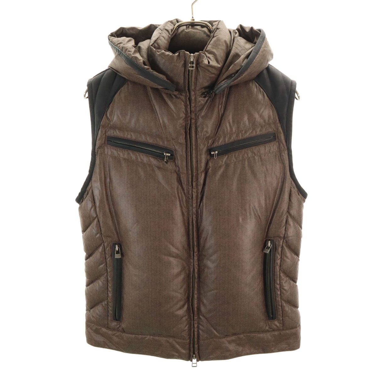 barassi バラシ ダウンベスト 46 ブラウン メンズ 古着