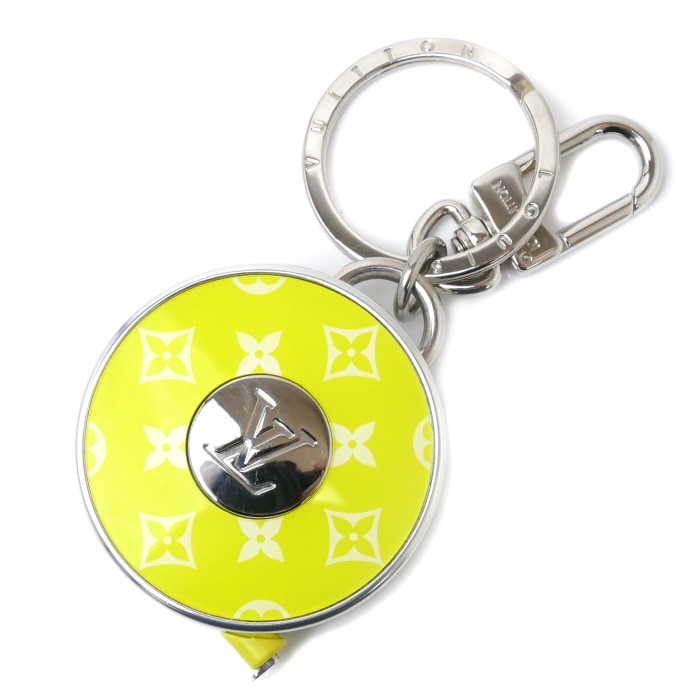 LOUIS VUITTON ルイヴィトン ポルトクレメーター キーリング イエロー シルバー MP3111 メジャー スケール ユニセックス 中古 美品