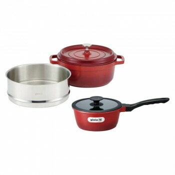 ジョイア ソースパン＆蒸し器セット XC-24RE-KSS 5505-043