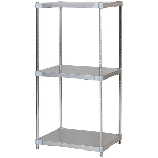 アイ・エル・シー GSS3-4660 燕三条製 PROFACE SUS304ステンレスソリッドシェルフ3段 460×600×1200 SUS304ステンレスポール メーカー直送 48,918円