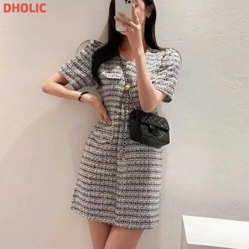 [メガ割りSALE]ツイードミニワンピース