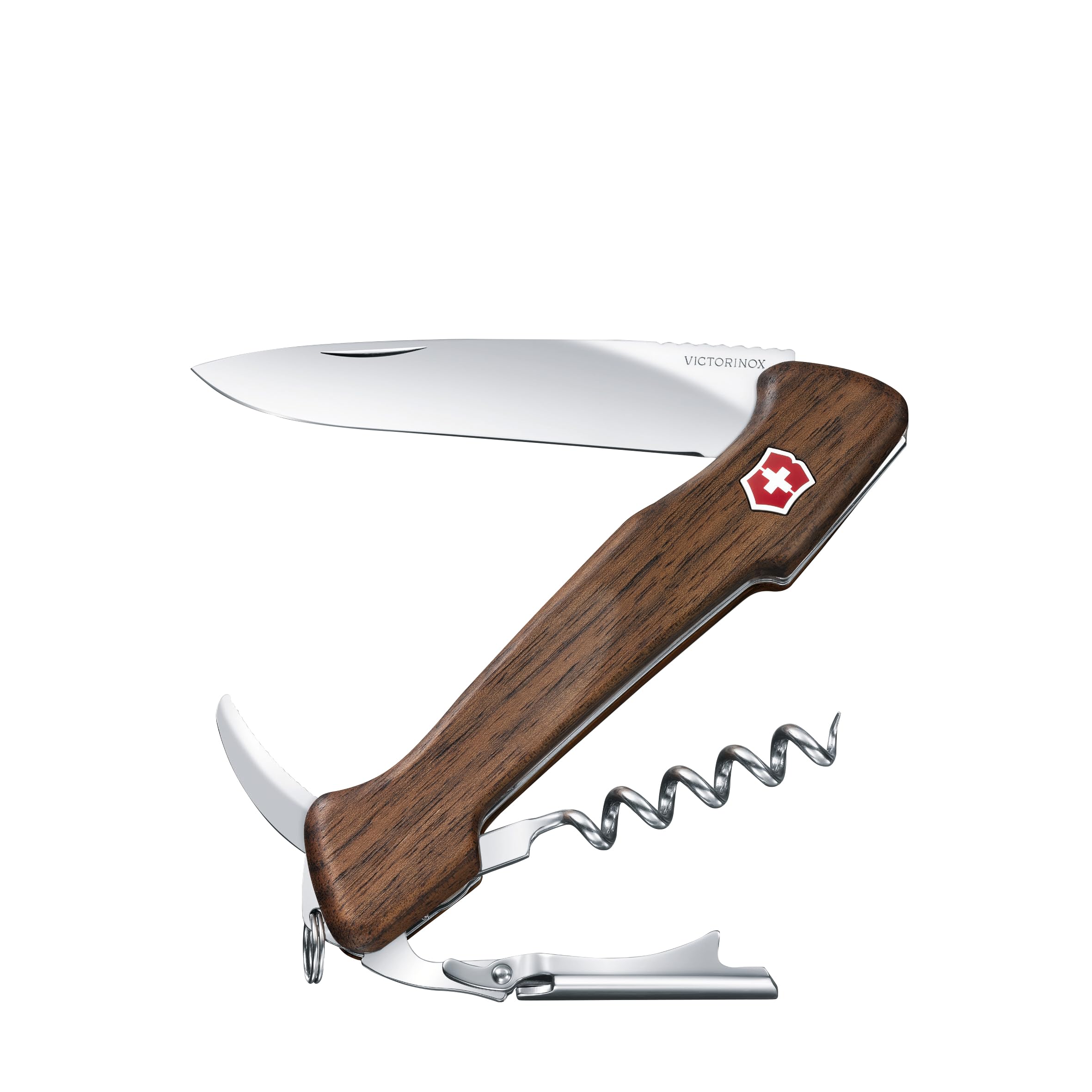 VICTORINOX(ビクトリノックス) ワインマスター ウォールナット ソムリエナイフ ワインオープナー コルクせん抜き 専用レザーポーチ付き 6機能を搭載したスイス製マルチツール 【国内正規品】