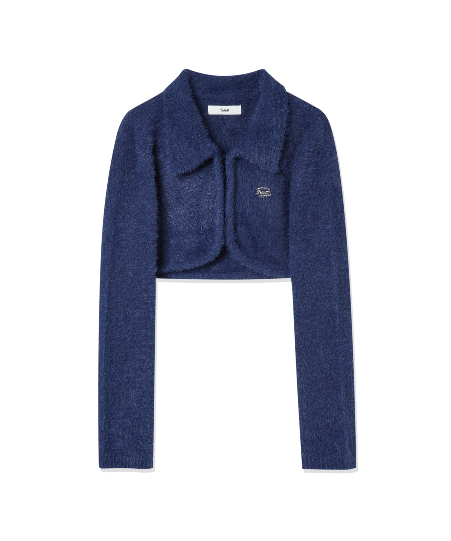 ファレットクロップニットボタンカーディガンネイビー