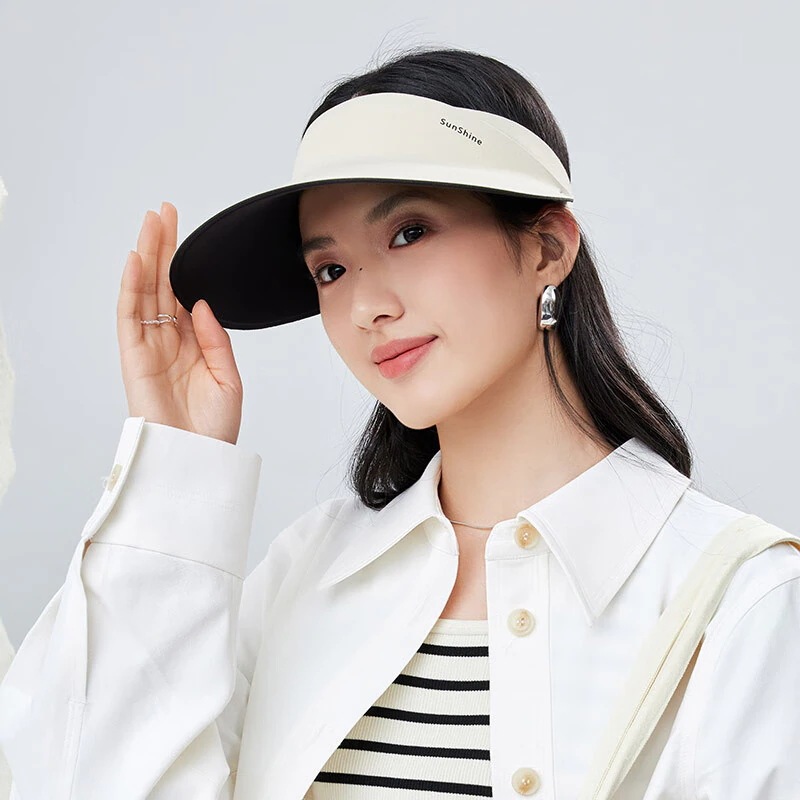 日焼け止めキャップオムレツキャップ傷のない空気感サンバイザー紫外線防止顔が小さく見える庇付きキャップ