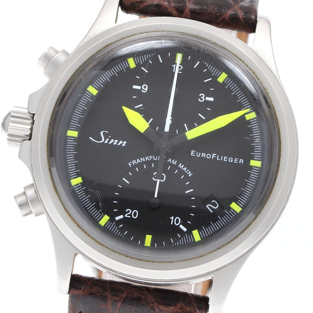 ジン Sinn 356 ユーロ フリーガー クロノグラフ デイト 自動巻き メンズ _913911【中古】