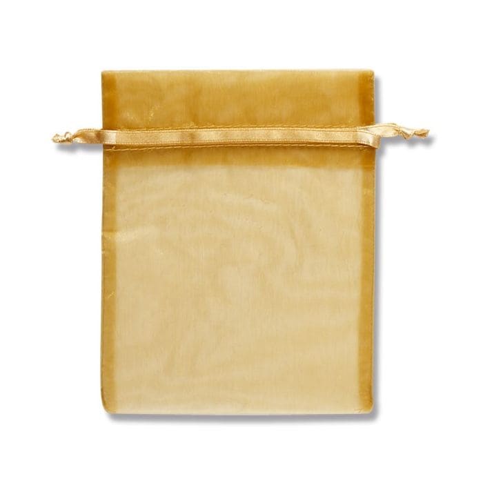 （まとめ買い）シモジマ HEIKO 巾着袋 オーガンジーバッグ 平袋タイプ M ゴールド（GD） 10枚 幅130x高170mm ラッピング用品 008705036 [x3セット]