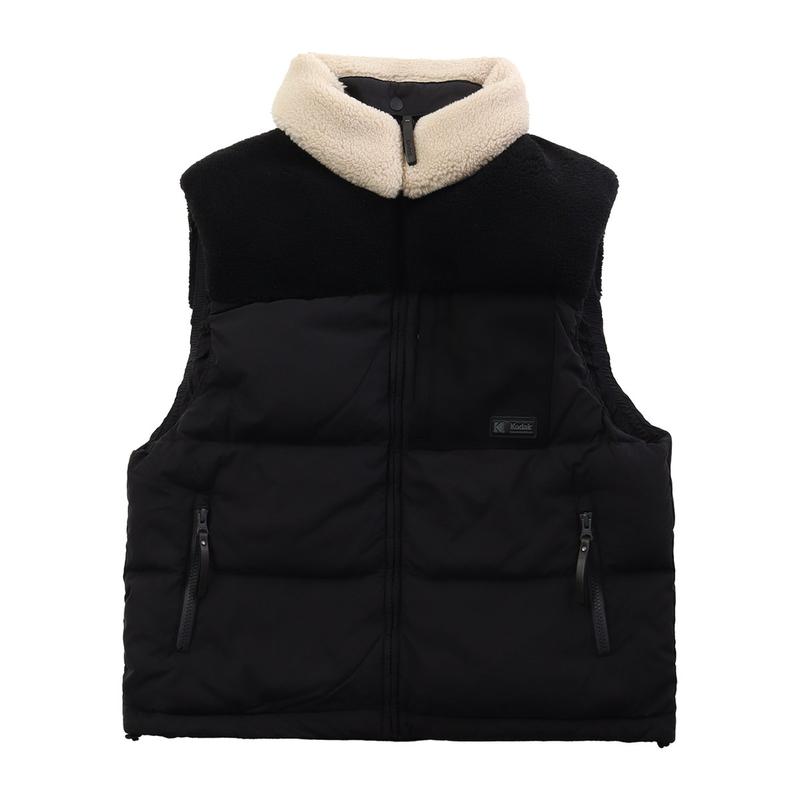 女性ブラウニーカラーブロックダウンベスト K4423LDV95 BLK