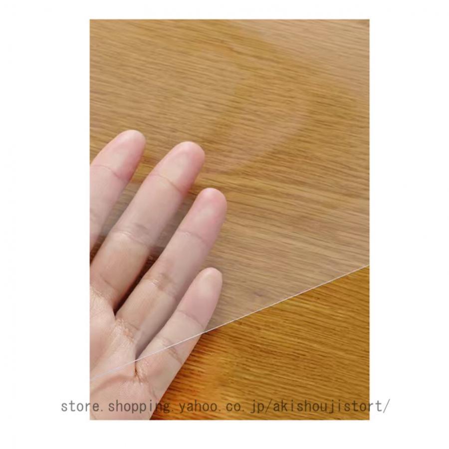 XQH 90x165cm 定型 テーブルクロス ビニール テーブルマット 1.2mm厚 無垢材 ガラステーブル用 非転写加工 テーブルクロス 透明 クリア ビニールマット